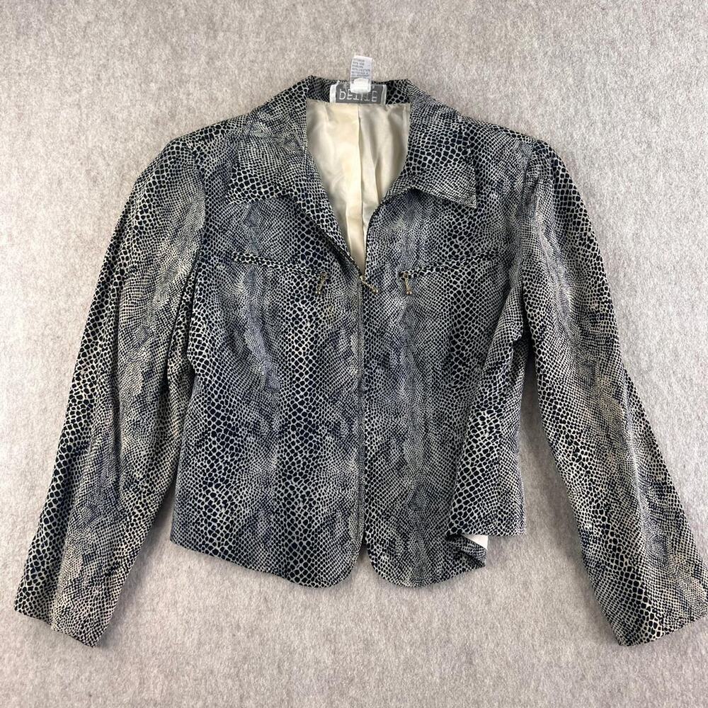 Petite Sophisticate Vintage Snakeskin Print Silk Jacket